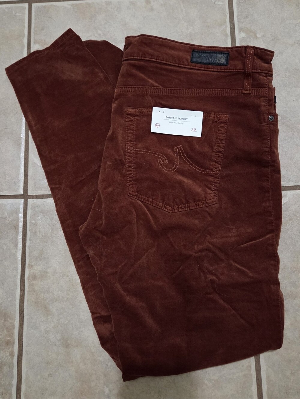 AG Farrah High Rise Skinny Corduroy Ankle Pant